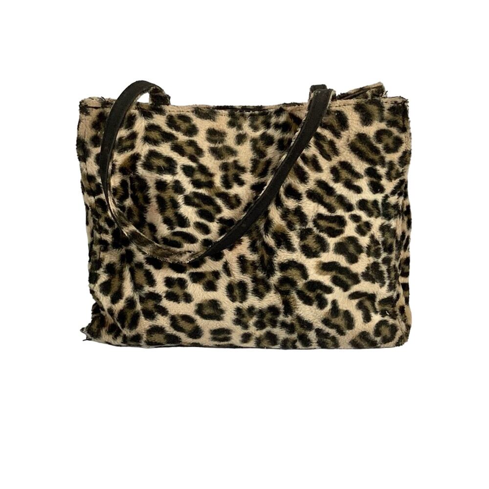 METROSTYLE Leopard Faux Fur Mini Tote